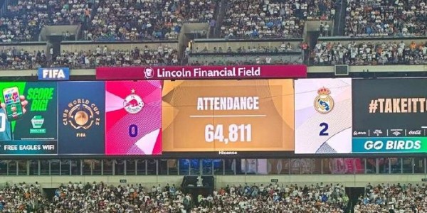 欧洲第1豪门排面 皇马世俱杯现场观众数全部超6万 其中2场超7万